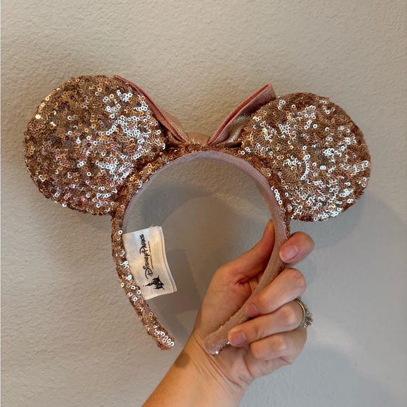 ORIGINAL ROSE GOLD MOUSE EAR HEADBAND - Picture 2 of 3